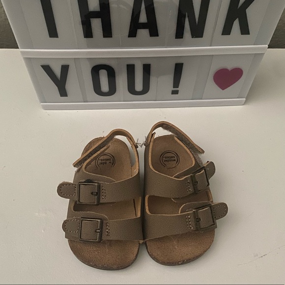 SOLD‼️ WONDER NATION Two Buckle Footbed Sandals Size 0 - Picture 2 of 3